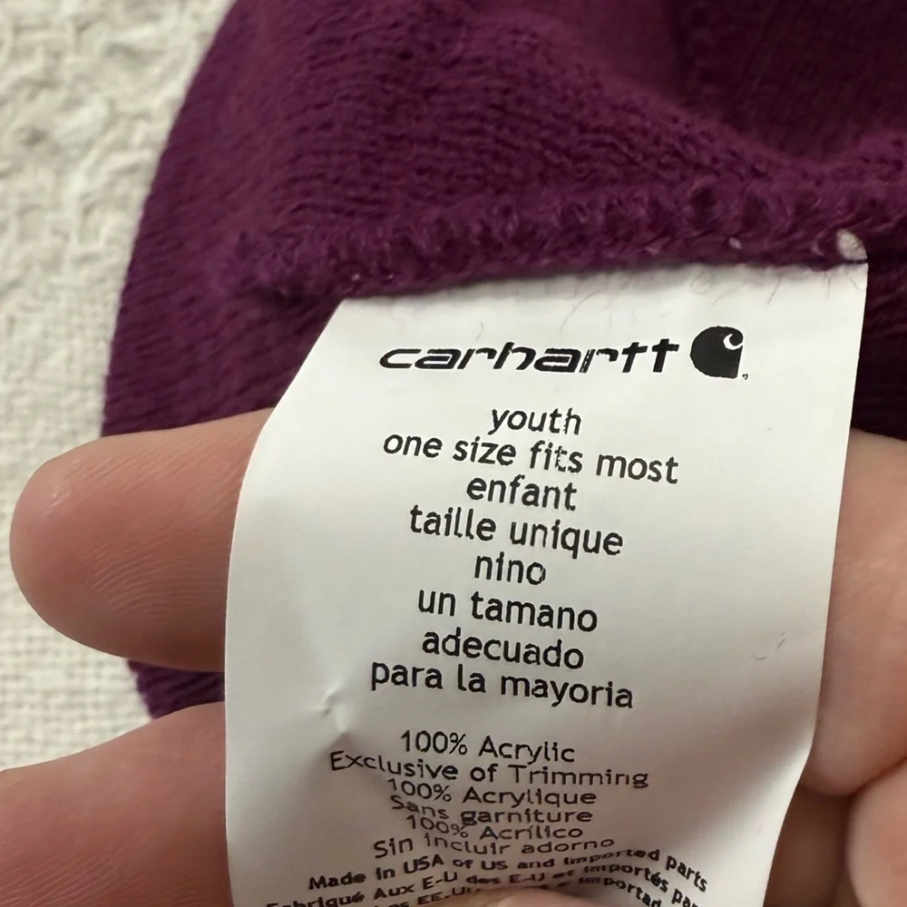 Kids Maroon Carhartt Beanie